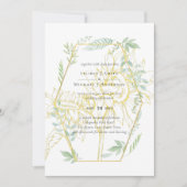 Moderne zonnebloemen groen blad Sage Goud Bruiloft (Voorkant)