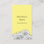 Moderne Zonnebloemen QR code Boho Yellow Visitekaartje (Voorkant)