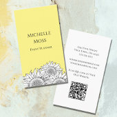 Moderne Zonnebloemen QR code Boho Yellow Visitekaartje