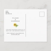 Moderne zonnebloemen weduwschap redden Datum Anno Aankondigingskaart (Achterkant)