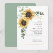 Moderne zonnebloempitten Eucalyptus Weddenschap Kaart (Voorkant / Achterkant)