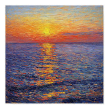 Moderne Zonsondergang Reflectie Muurkunst Appartem
