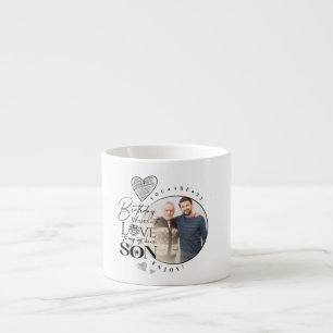 Moderne Zoon, kleinzoon Verjaardag Typografie Foto Espresso Kop