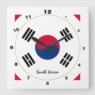 Moderne Zuid-Korea, Koreaanse vlag Thuis/ontwerp Vierkante Klok