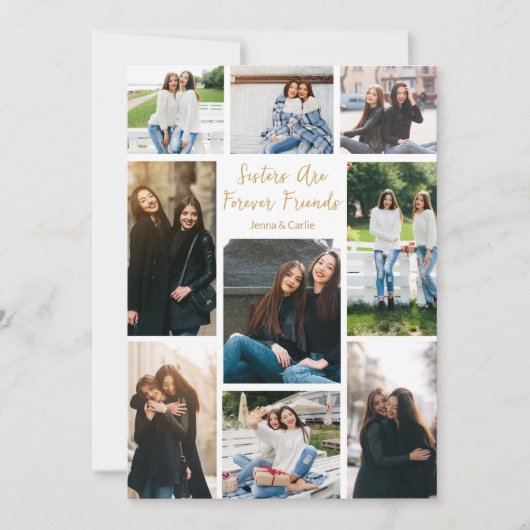 Moderne Zus Foto Collage Aanpasbare Quote Kaart (Voorkant)