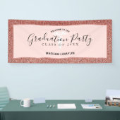 Moderne Zuster Afstuderen Roos Gold Glitter Name Spandoek (Beurs)