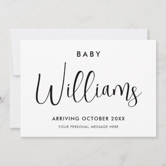 Moderne Zwangerschap Aankondiging Kaart (Achterkant)