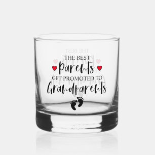 Moderne zwangerschapsaankondiging voor de beste ou whisky glas