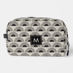 Moderne zwart & beige zonsondergang Abstract kunst Toilettasje