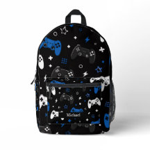 Moderne Zwart, Blauw en Wit Videospel Gamer