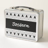 Moderne zwart en zilver geometrische aangepaste (Voorkant)