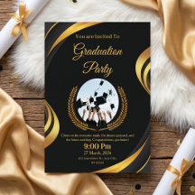 Moderne zwart-gouden afstudeerfeest