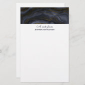 Moderne zwart-goudgesteente Abstract Briefpapier (Voorkant / Achterkant)