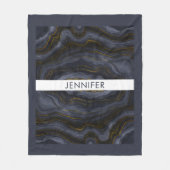 Moderne zwart-goudgesteente Abstract Fleece Deken (Voorkant)