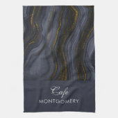 Moderne zwart-goudgesteente Abstract Theedoek (Verticaal)