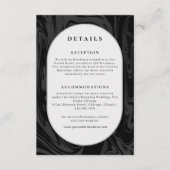 Moderne zwart marmer bruiloft informatie informatiekaartje (Voorkant)