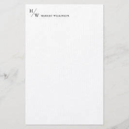 Moderne zwart monogram - persoonlijk verhaal briefpapier