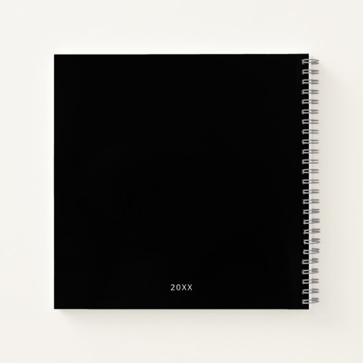 Moderne Zwart Monogram Script Artiest Schetsboek Notitieboek (Achterkant)