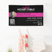 Moderne Zwart & Roze Notaris Openbare Gebeurtenisv Spandoek (Insitu)