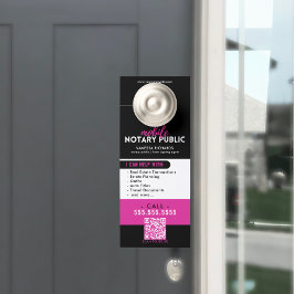 Moderne Zwart & Roze Notaris Openbare QR Marketing