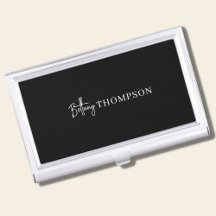 Moderne Zwart & Script Monogram Professional