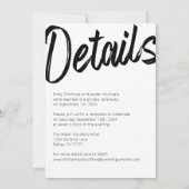 Moderne, zwart script zwart wit na bruiloft kaart (Achterkant)