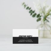 Moderne Zwart&White Eenvoudige Elegante Duidelijke Visitekaartje (Staand voorkant)