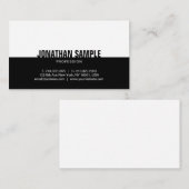 Moderne Zwart&White Eenvoudige Elegante Duidelijke Visitekaartje (Voorkant / Achterkant)