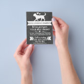 Moderne Zwart & Wit Aangepaste Hond Grooming Flyer (Hand)