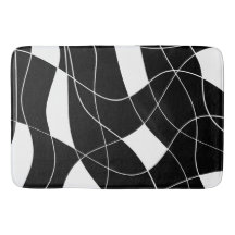 moderne zwart-wit abstracte patroon badmat