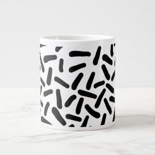 Moderne Zwart-Wit Abstracte Patroon Jumbo Mok