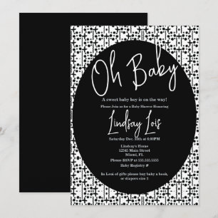 Moderne Zwart-Wit Afrikaanse Baby Shower Kaart
