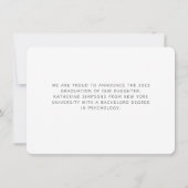 Moderne Zwart&Wit Afstudeerkaart met Twee Foto's Notitiekaartje (Achterkant)