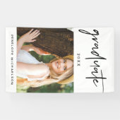 Moderne zwart-wit Afstuderen de Foto van het Manus Spandoek (Horizontaal)