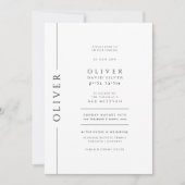 Moderne zwart-wit bar mitswa foto kaart (Voorkant)