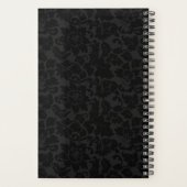 Moderne zwart-wit bloemdamast planner (Achterkant)