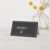 Moderne Zwart & Wit Bloemen Damask Tafel (Voorkant)