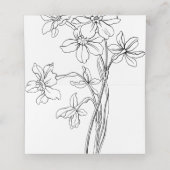 Moderne zwart-wit bloemenbruiloft minimalist P (Binnenkant ongevouwen)