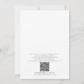 Moderne Zwart Wit Botanische QR Code Huwelijk Kaart (Achterkant)