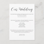 Moderne Zwart-wit bruiloft Details Kaart (Voorkant)