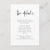 Moderne zwart-wit bruiloft | Gegevens van bezoeker Informatiekaartje (Voorkant)