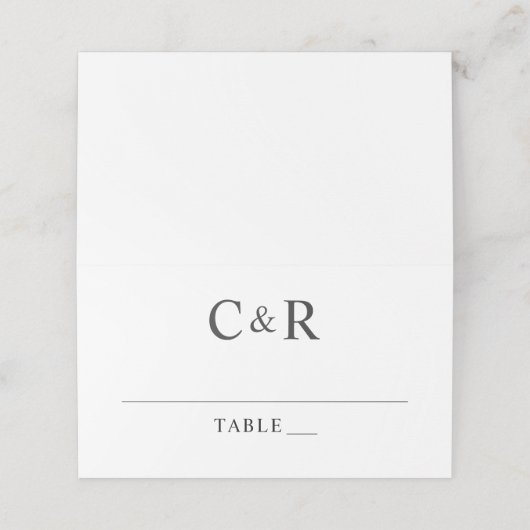 Moderne zwart-wit bruiloft Monogram Initialen (Buitenkant ongevouwen)