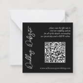 Moderne zwart-wit bruiloft website bijlage notitiekaartje (Voorkant)
