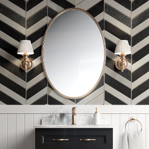 Moderne zwart-wit chevron visgraat behang