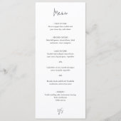 Moderne zwart-wit chic huwelijksfeest menu (Voorkant)