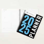 Moderne zwart-wit custom logo planner (Display)