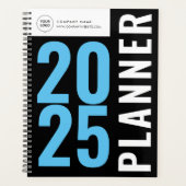 Moderne zwart-wit custom logo planner (Voorkant)