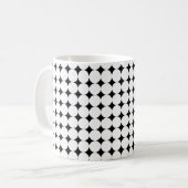 Moderne zwart-wit dot design koffie mok (Voorkant links)