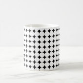 Moderne zwart-wit dot design koffie mok (Center)