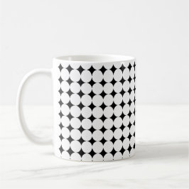Moderne zwart-wit dot design koffie mok